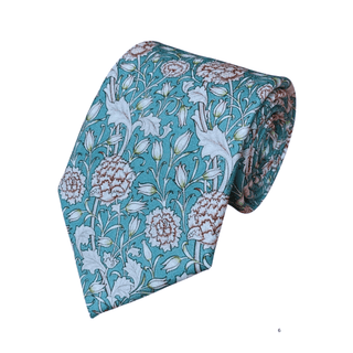 Fox & Chave William Morris Wild Tulip Silk Tie - BLOSSOM & MOON