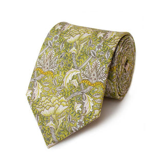 Fox & Chave William Morris Windrush Green Silk Tie - BLOSSOM & MOON