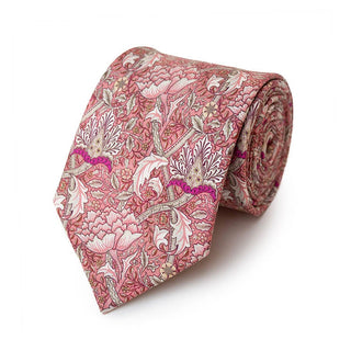 Fox & Chave William Morris Windrush Pink Silk Tie - BLOSSOM & MOON