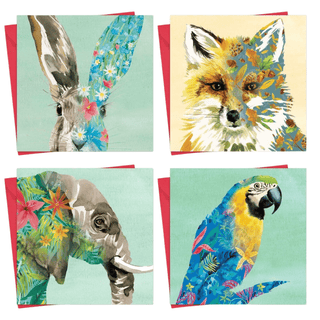 Greeting Cards Hare, Fox, Elephant & Parrot Collection - BLOSSOM & MOON