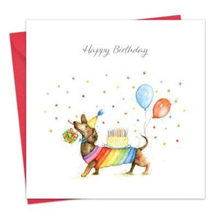 Happy Birthday Cards Highland Cow & Dachshund - BLOSSOM & MOON
