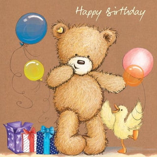 Happy Birthday Popcorn the Bear Card - BLOSSOM & MOON