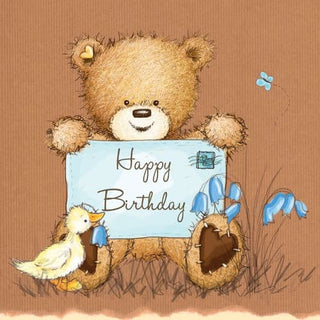 Happy Birthday Popcorn the Bear Card - BLOSSOM & MOON