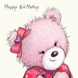 Happy Birthday Popcorn the Bear Girl Card - BLOSSOM & MOON