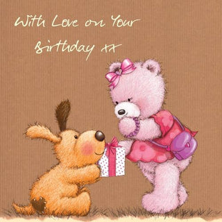 Happy Birthday Popcorn the Bear Girl Card - BLOSSOM & MOON