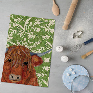 Highland Cow Tea Towel - BLOSSOM & MOON