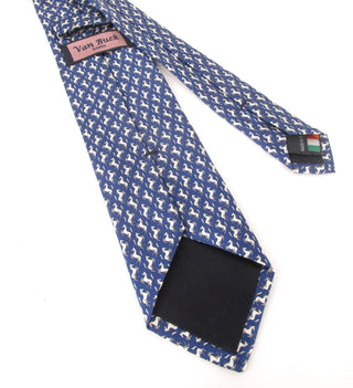 Horse - Italian Printed Silk Blue Tie - Van Buck - BLOSSOM & MOON