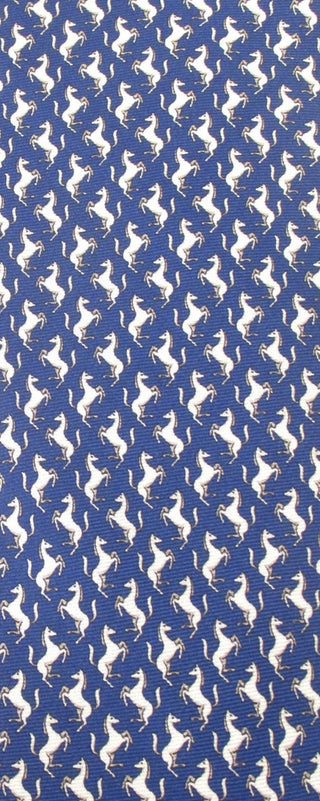 Horse - Italian Printed Silk Blue Tie - Van Buck - BLOSSOM & MOON