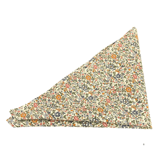 Katie & Millie Tan Cotton Pocket Square made with Liberty Fabric - BLOSSOM & MOON