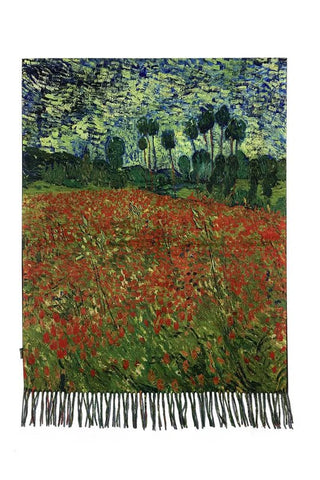 Large Van Gogh 'Poppy Field' Scarf - BLOSSOM & MOON