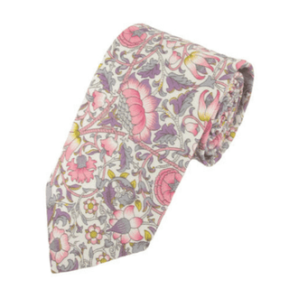 Lodden Pink Cotton Tie Made with Liberty Fabric - BLOSSOM & MOON