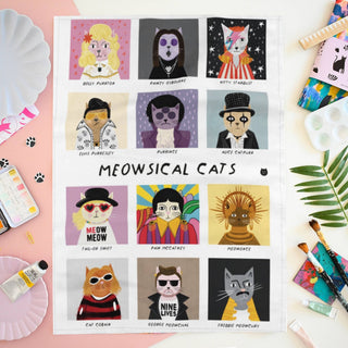 Meowsical Cats Tea Towel  - BLOSSOM & MOON