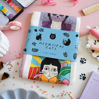 Meowsical Cats Tea Towel  - BLOSSOM & MOON