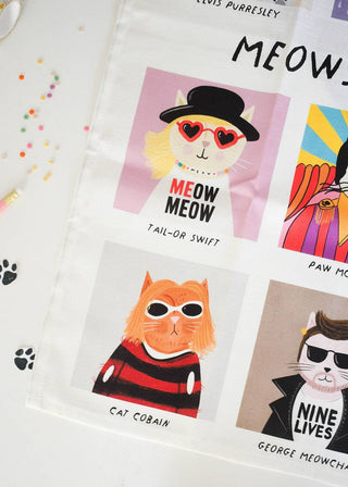Meowsical Cats Tea Towel  - BLOSSOM & MOON