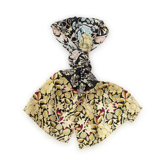 Morris Black Mix Crêpe de Chine Silk Scarf - Fox & Chave - BLOSSOM & MOON