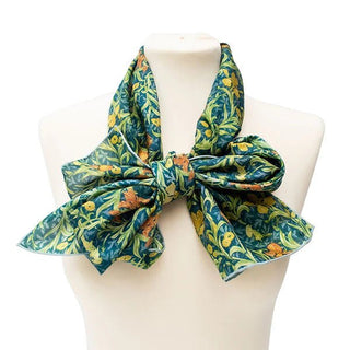 Morris Iris Habotai Silk Scarf - Fox & Chave - BLOSSOM & MOON