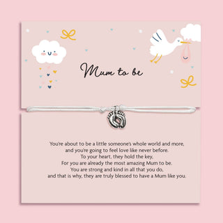 Mum To Be Bracelet – Adjustable Baby Feet Charm - BLOSSOM & MOON