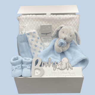 New Baby Boy Hamper Gift Set - Bunny - BLOSSOM & MOON