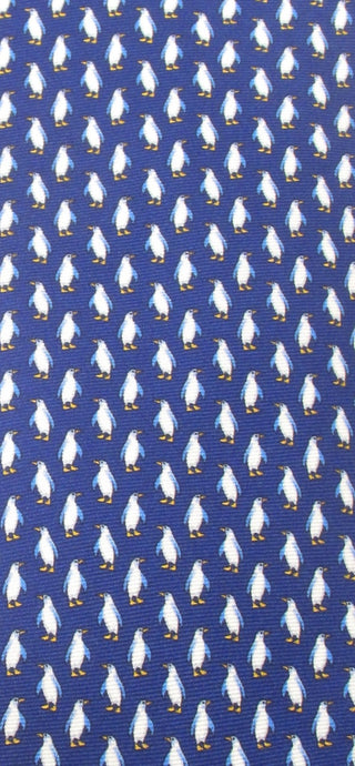 Penguin - Italian Printed Silk Blue Tie - Van Buck - BLOSSOM & MOON
