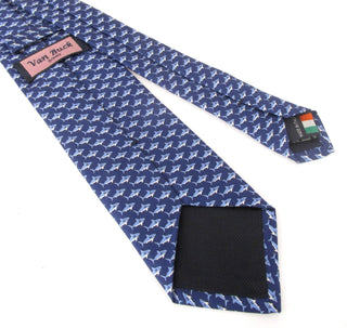 Shark - Italian Printed Silk Navy Tie - Van Buck - BLOSSOM & MOON