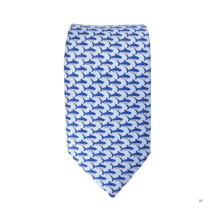 Shark - Italian Silk Blue Tie - Van Buck - BLOSSOM & MOON