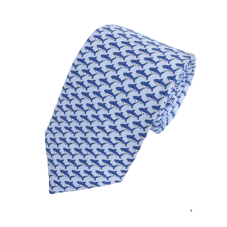 Shark - Italian Silk Blue Tie - Van Buck - BLOSSOM & MOON