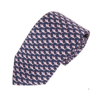 Shark - Italian Silk Navy Tie - Van Buck - BLOSSOM & MOON