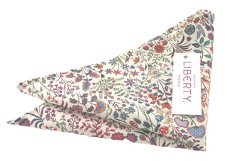 Shepherdly Song Cotton Pocket Square made with Liberty Fabric - BLOSSOM & MOON