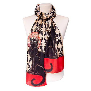 Steinlen Chat Noir Habotai Silk Scarf - Fox & Chave - BLOSSOM & MOON