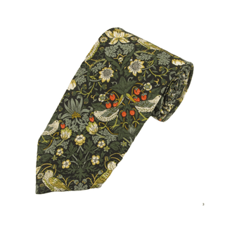 Strawberry Thief Forest Cotton Tie Made with Liberty Fabric - BLOSSOM & MOON