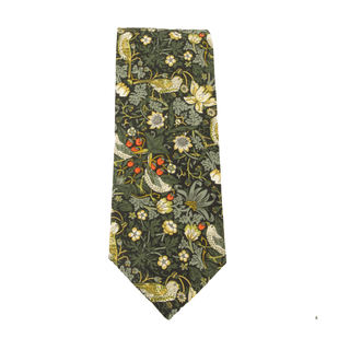 Strawberry Thief Forest Cotton Tie Made with Liberty Fabric - BLOSSOM & MOON