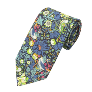 Strawberry Thief Green Cotton Tie Made with Liberty Fabric - BLOSSOM & MOON