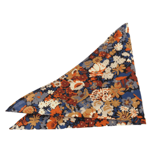 Thorpe orange Cotton Pocket Square made with Liberty Fabric - BLOSSOM & MOON