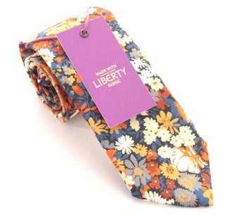 Thorpe Orange Cotton Tie Made with Liberty Fabric - BLOSSOM & MOON