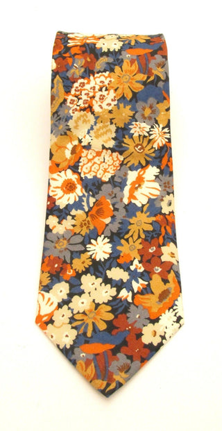 Thorpe Orange Cotton Tie Made with Liberty Fabric - BLOSSOM & MOON