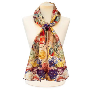 Van Huysum Habotai Silk Scarf - Fox & Chave - BLOSSOM & MOON