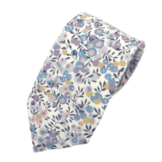 Wiltshire Bud Blue Cotton Tie Made with Liberty Fabric - BLOSSOM & MOON