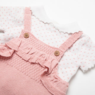 Baby Girls Knitted 2 piece outfit - Cotton - BLOSSOM AND MOON