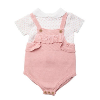 Baby Girls Knitted 2 piece Romper outfit - Cotton - BLOSSOM AND MOON