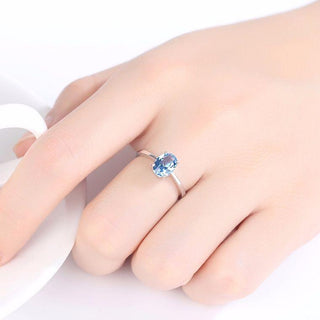 Blue Topaz Solitare Ring - Kids Wear Character
