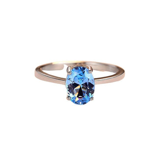 Blue Topaz Solitare Ring - BLOSSOM AND MOON
