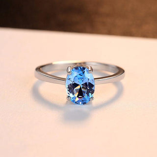 Blue Topaz Solitare Ring - Kids Wear Character