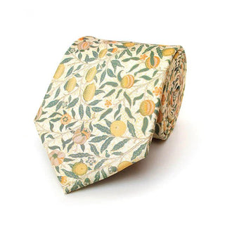 Fox and Chave William Morris Cream Fruit Silk Tie - BLOSSOM AND MOON