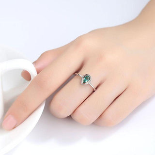 Green Topaz Teardrop Ring - Kids Wear Character
