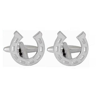 Horseshoe Rhodium plated Cufflinks - BLOSSOM AND MOON