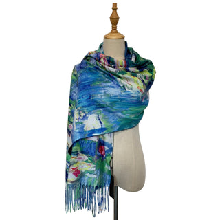 Large Monet Water Lily Scarf - BLOSSOM AND MOON