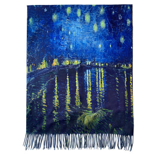 Large Van Gogh 'Starry Night Over The Rhone' Scarf - BLOSSOM AND MOON