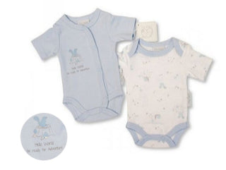 Premature Tiny Baby Boys 2 Bodysuits 3-5lb, 5-8lb - BLOSSOM AND MOON