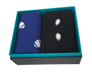 Rugby Handkerchief and Cufflinks set - BLOSSOM AND MOON